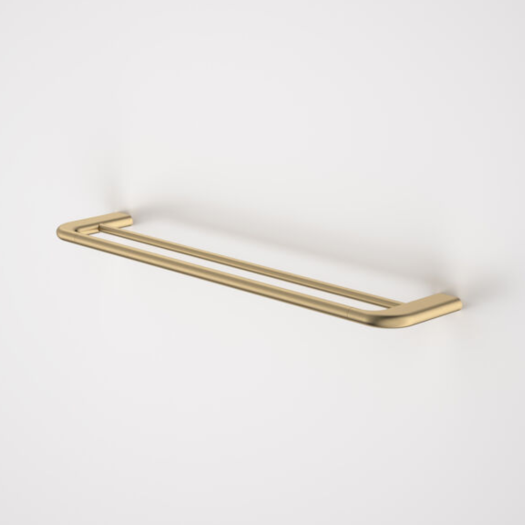 Caroma Contura II 620mm Double Towel Rail - Brushed Brass