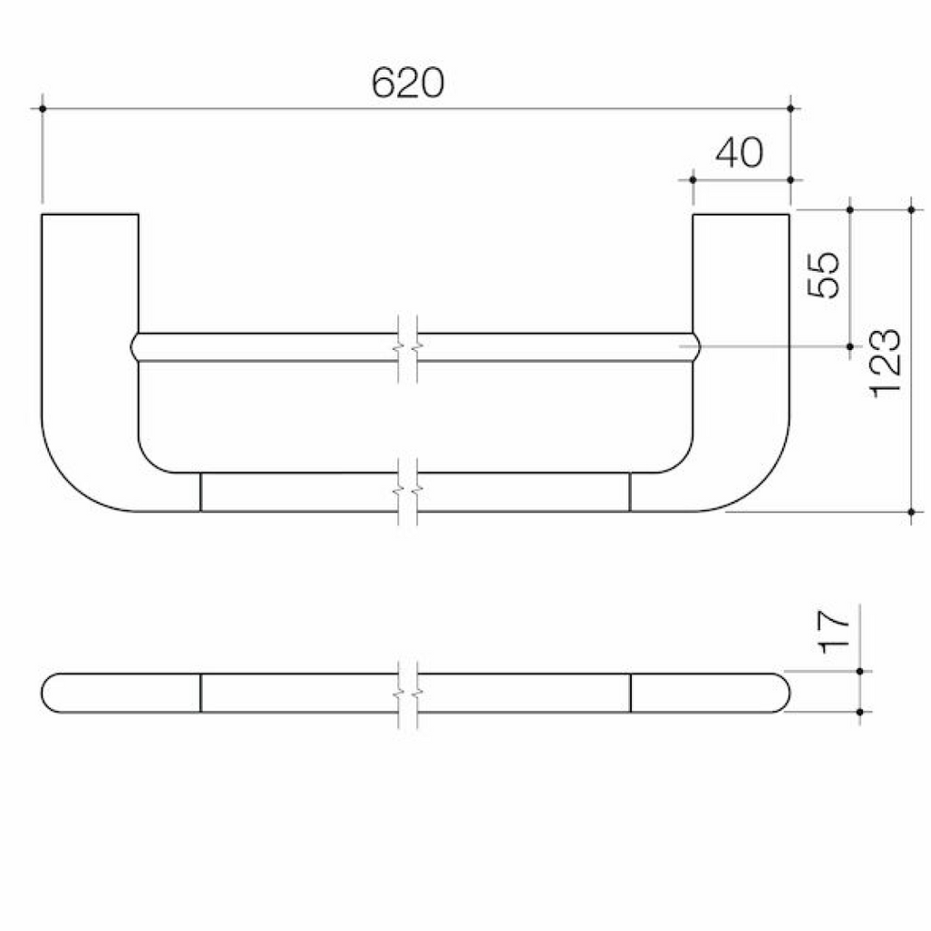 Caroma Contura II 620mm Double Towel Rail - Brushed Brass