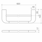 Caroma Contura II 620mm Double Towel Rail - Brushed Brass
