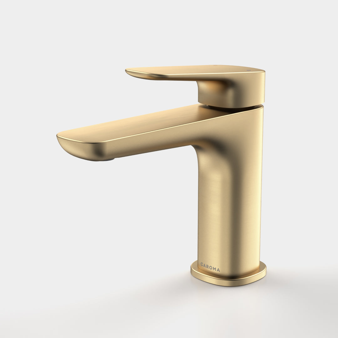 Caroma Contura II Basin Mixer - Brushed Brass - 849050BB6AF