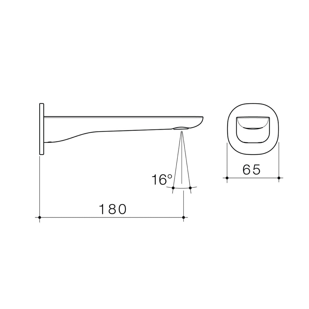 Caroma Contura II 180mm Basin/Bath Outlet - Brushed Brass - 849059BB6AF