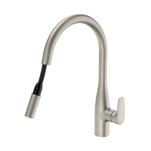 Caroma Contura II Pull Out Sink Mixer - LF Brushed Nickel