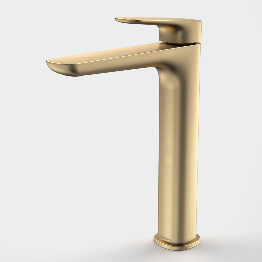 Caroma Contura II Tower Basin Mixer - Brushed Brass - 849063BB6AF
