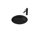 Caroma Liano II 440mm Round Under/Over Counter Basin - Matte Black (with Overflow) - 852605MB