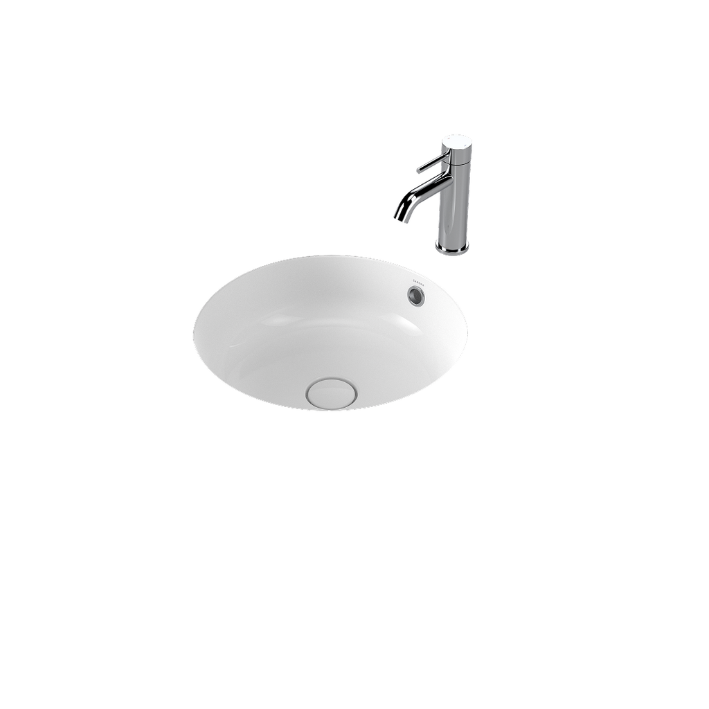 Caroma Liano II 440mm Round Under/Over Counter Basin - White (with Overflow) - 852605W