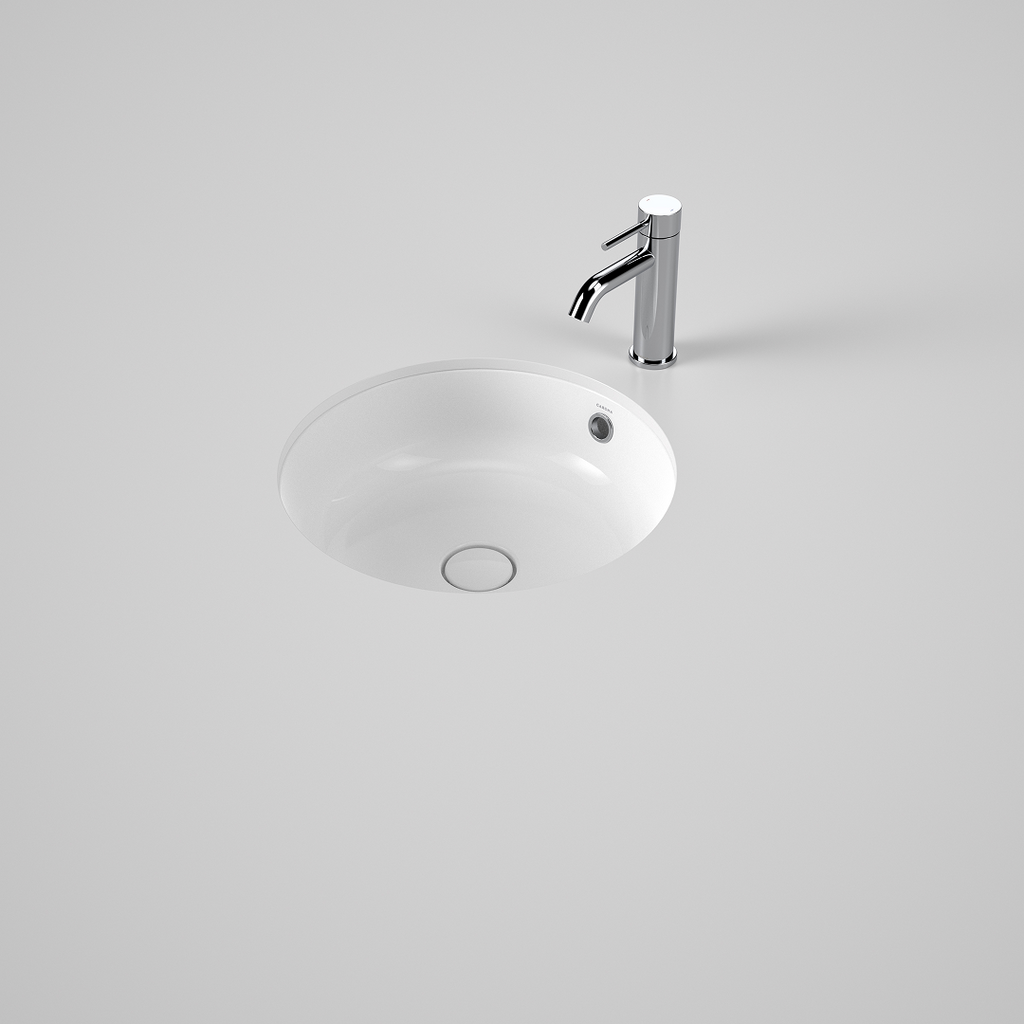 Caroma Liano II 440mm Round Under/Over Counter Basin - White (with Overflow) - 852605W