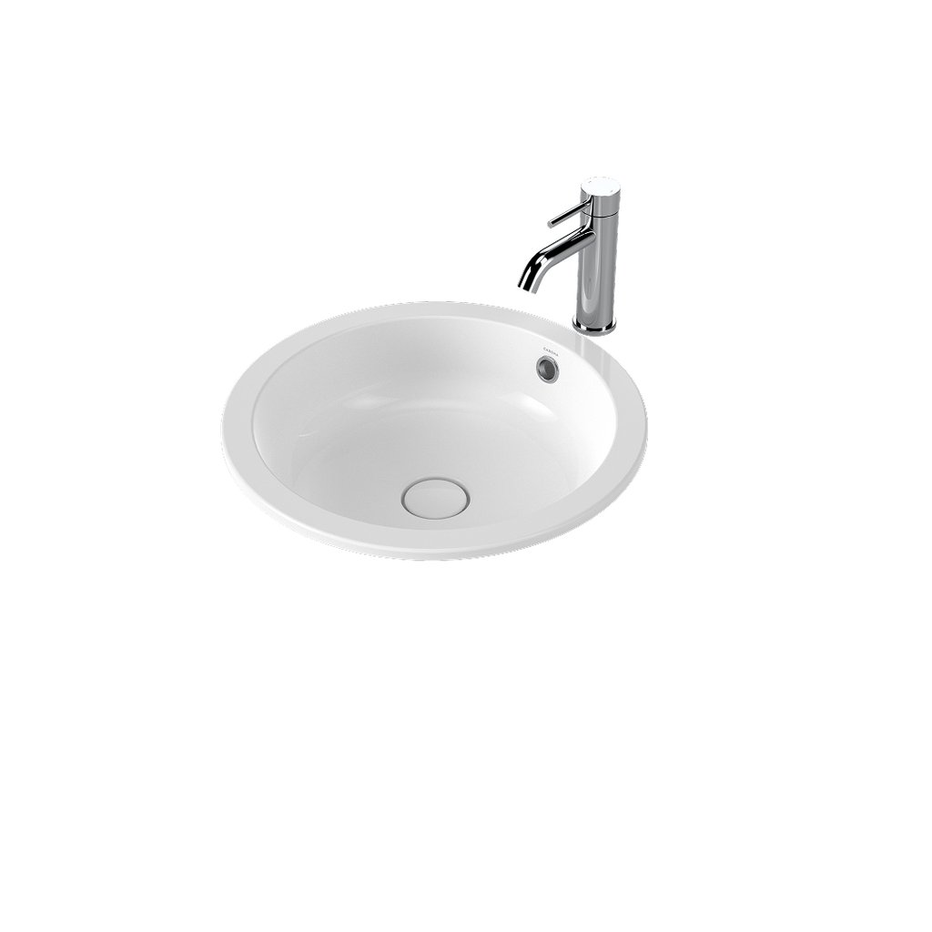 Caroma Liano II 440mm Round Under/Over Counter Basin - White (with Overflow) - 852605W