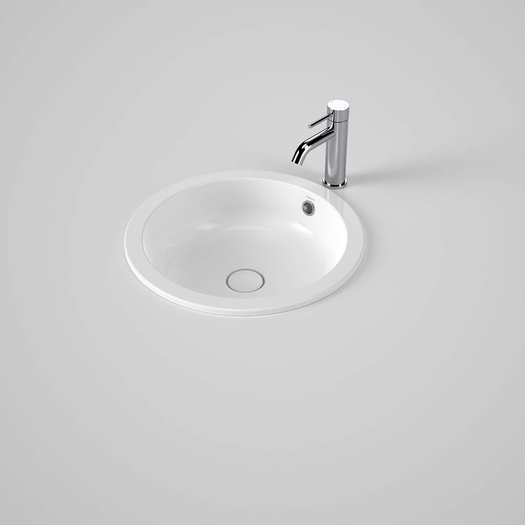 Caroma Liano II 440mm Round Under/Over Counter Basin - White (with Overflow) - 852605W