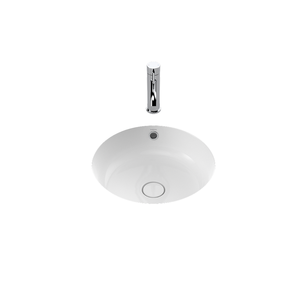 Caroma Liano II 440mm Round Under/Over Counter Basin - White (with Overflow) - 852605W