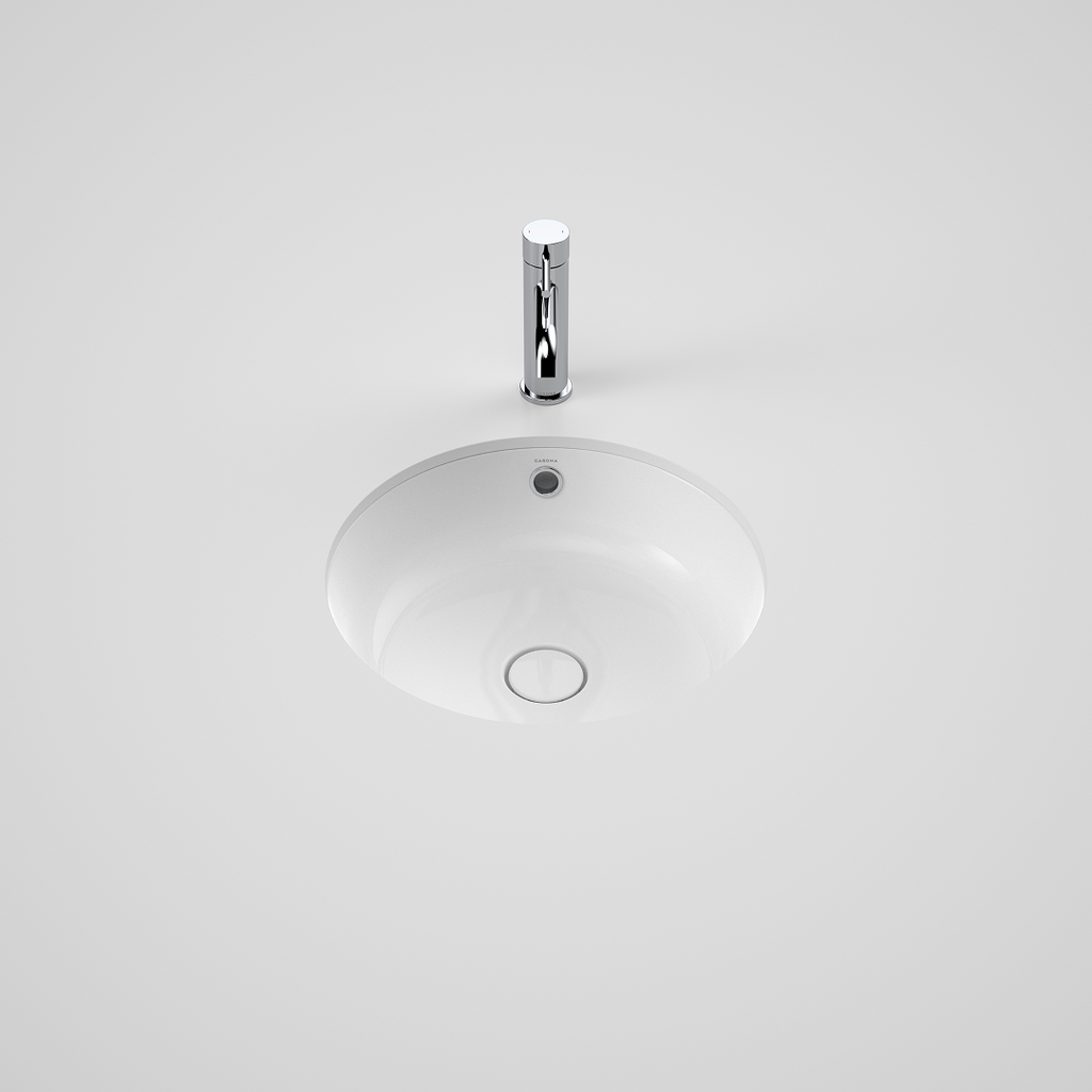 Caroma Liano II 440mm Round Under/Over Counter Basin - White (with Overflow) - 852605W