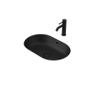 Caroma Liano II 580mm Pill Under/Over Counter Basin – Matte Black (with Overflow) - 852905MB