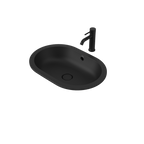 Caroma Liano II 580mm Pill Under/Over Counter Basin – Matte Black (with Overflow) - 852905MB