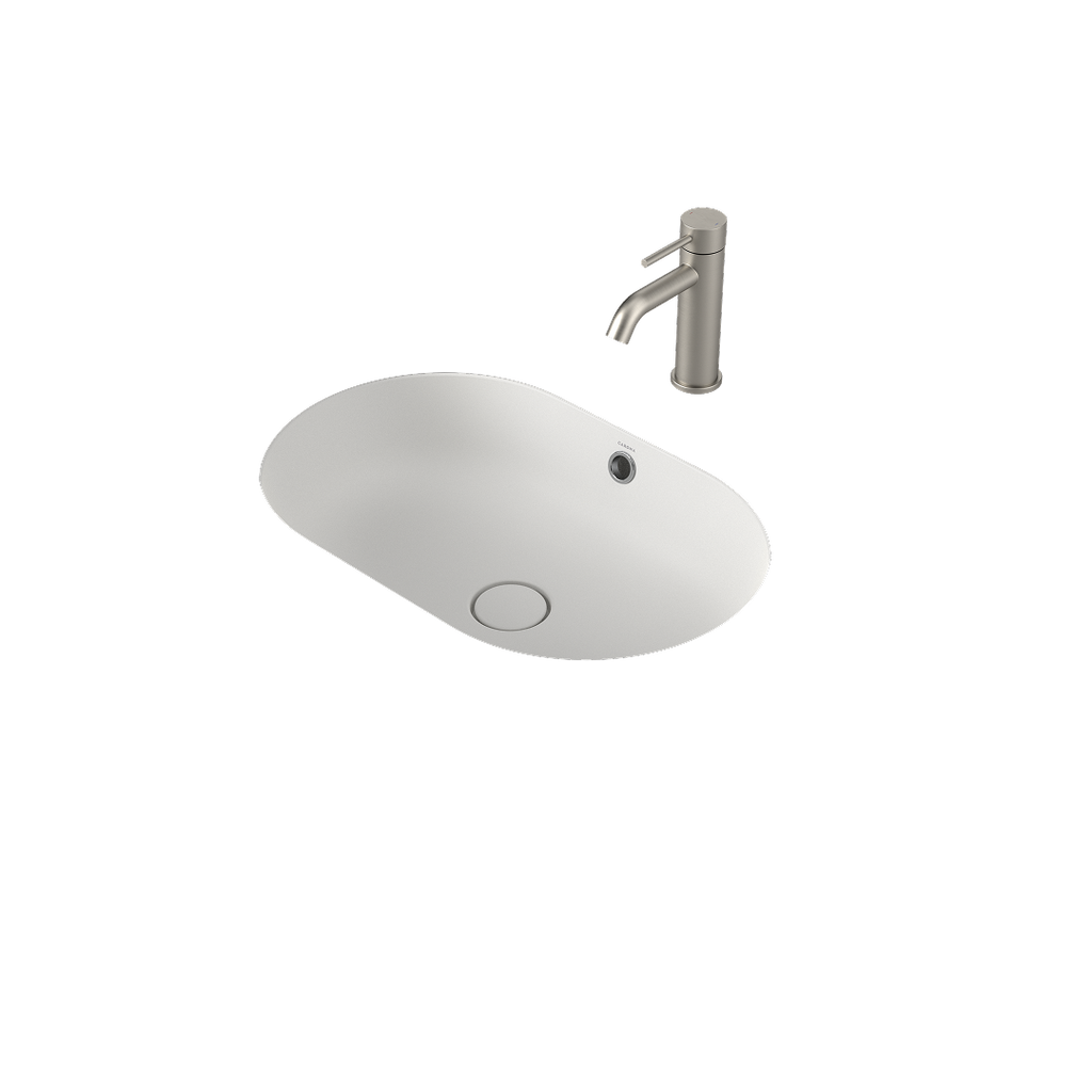 Caroma Liano II 580mm Pill Under/Over Counter Basin – Matte White (with Overflow) - 852905MW