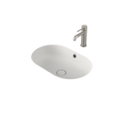 Caroma Liano II 580mm Pill Under/Over Counter Basin – Matte White (with Overflow) - 852905MW