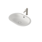 Caroma Liano II 580mm Pill Under/Over Counter Basin – Matte White (with Overflow) - 852905MW