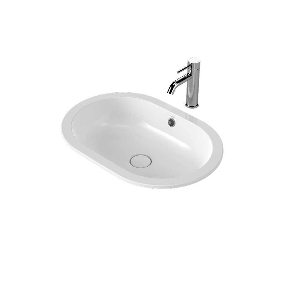 Caroma Liano II 580mm Pill Under/Over Counter Basin – White (with Overflow) - 852905W
