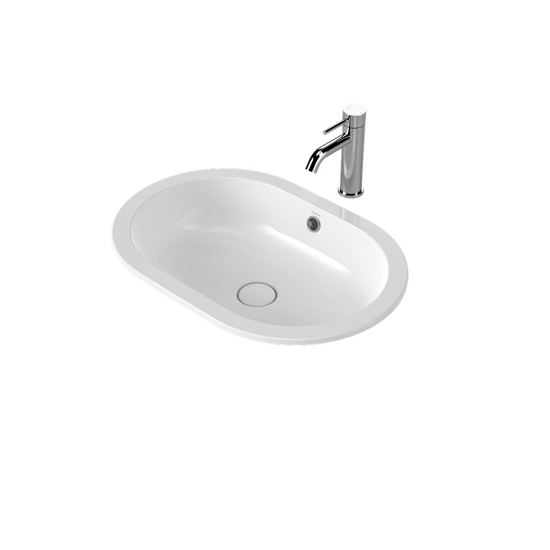 Caroma Liano II 580mm Pill Under/Over Counter Basin – White (with Overflow) - 852905W