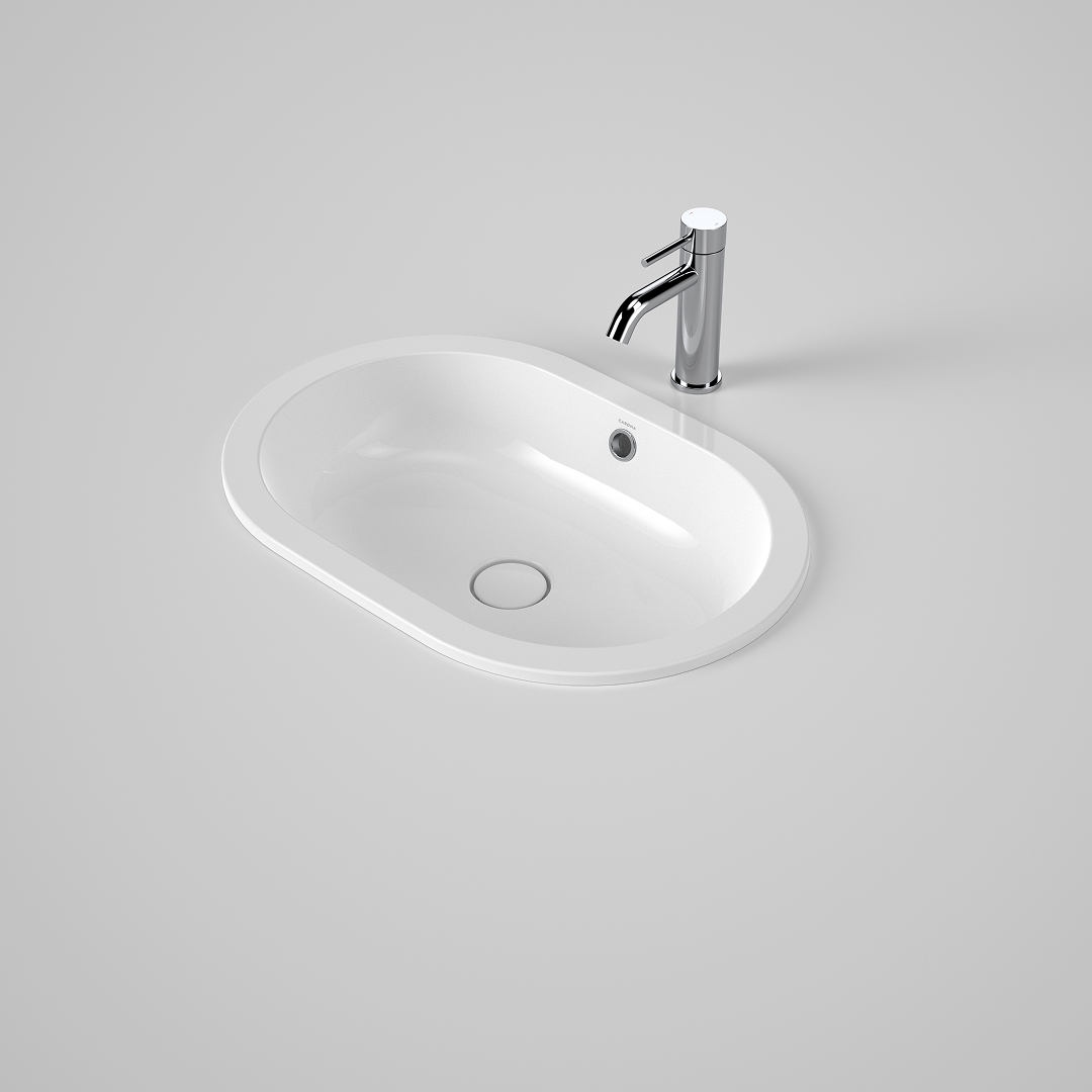 Caroma Liano II 580mm Pill Under/Over Counter Basin – White (with Overflow) - 852905W