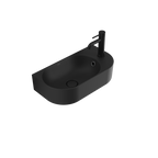 Caroma Liano II Hand Wall Basin (1 Tap Hole) – Matte Black (with Overflow) - 853015MB