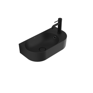 Caroma Liano II Hand Wall Basin (1 Tap Hole) – Matte Black (with Overflow) - 853015MB