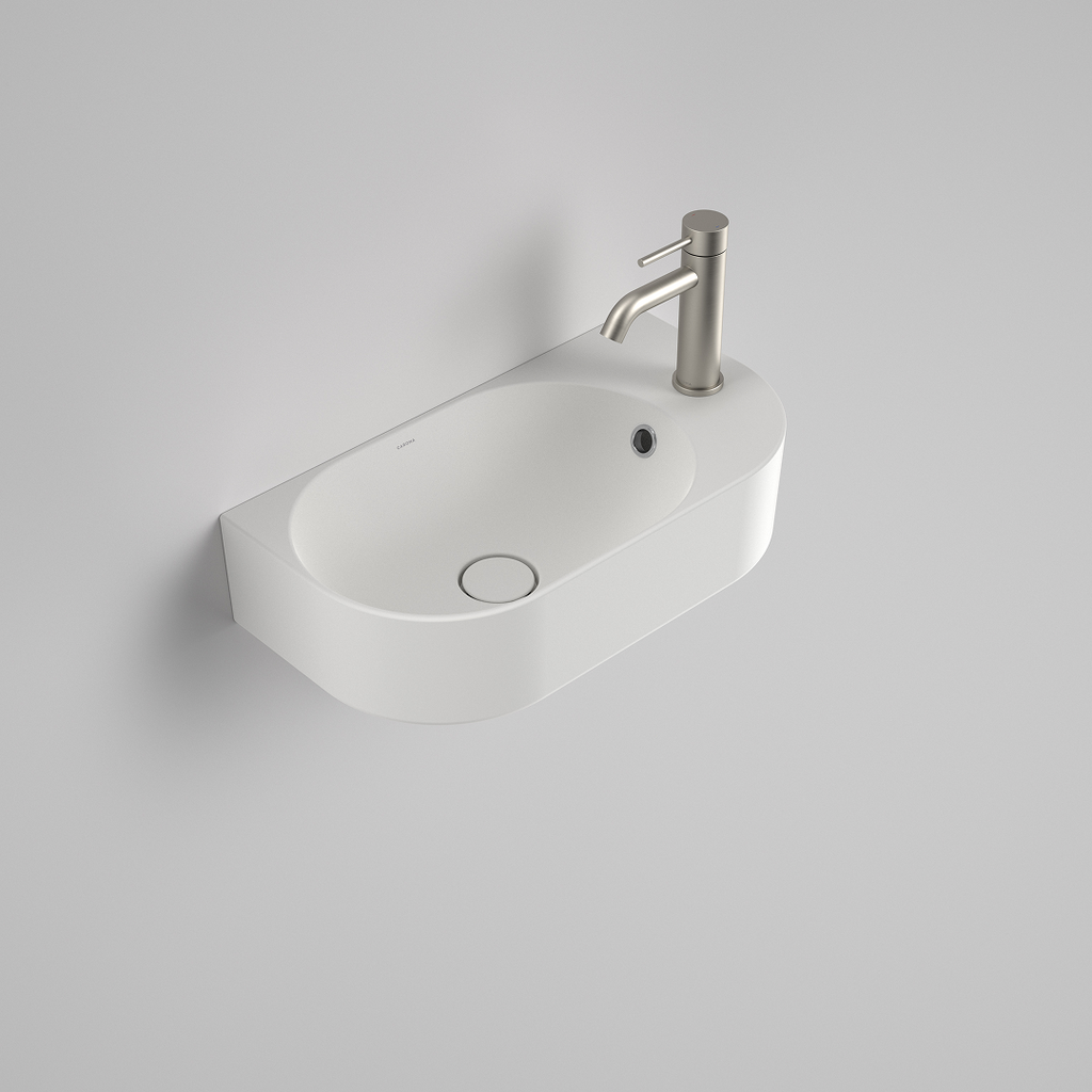 Caroma Liano II Hand Wall Basin (1 Tap Hole) – Matte White (with Overflow) - 853015MW