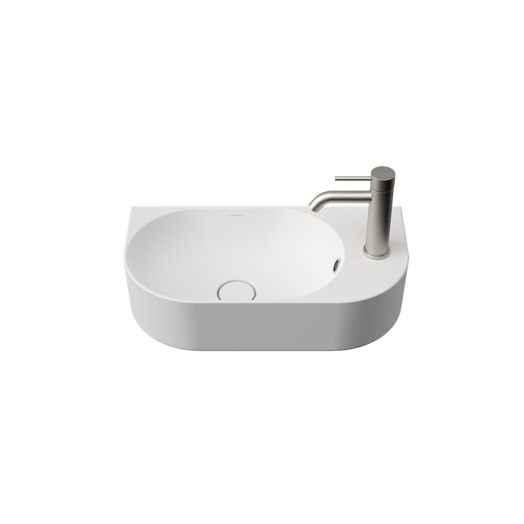 Caroma Liano II Hand Wall Basin (1 Tap Hole) – Matte White (with Overflow) - 853015MW