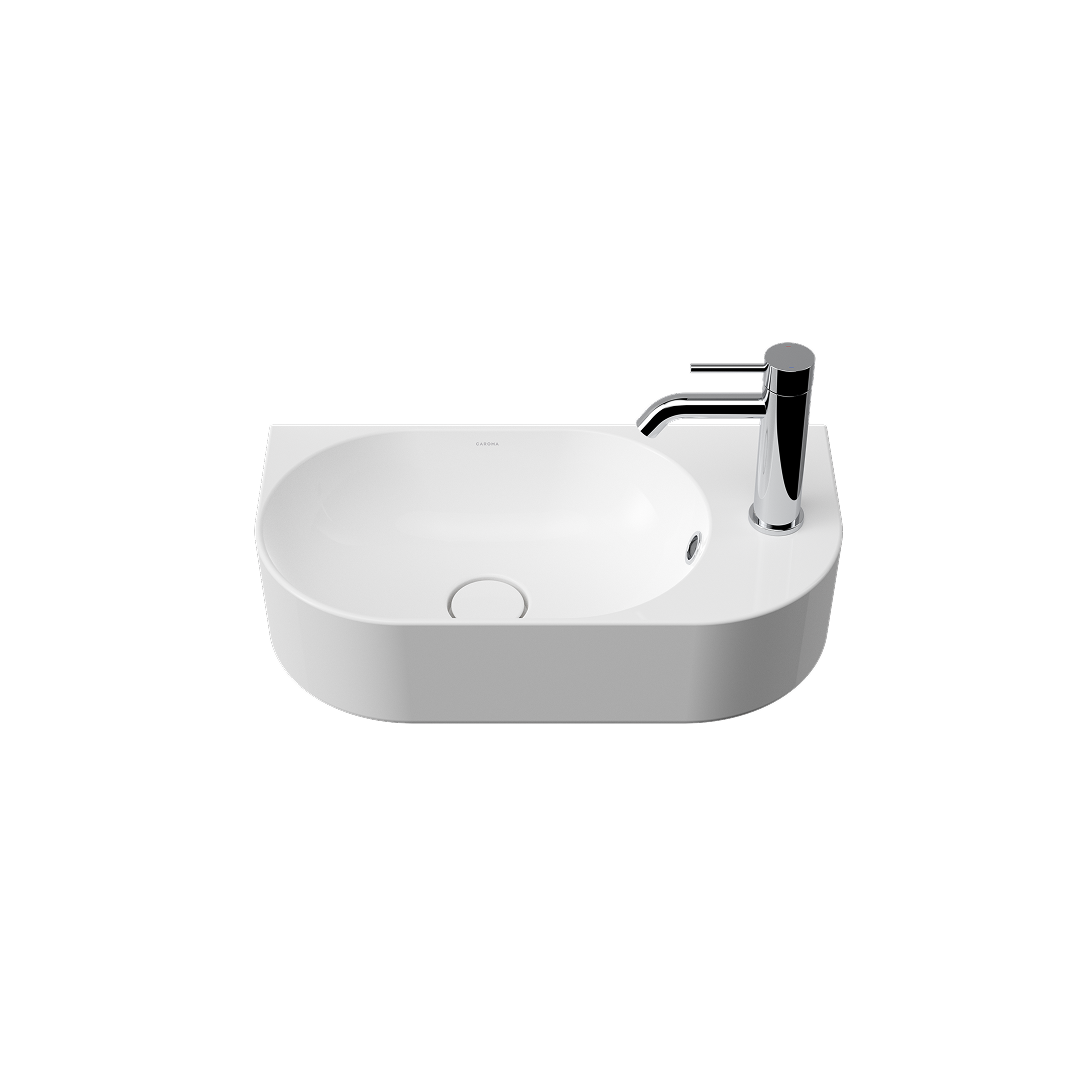 Caroma Liano II Hand Wall Basin (1 Tap Hole) – White (with Overflow) - 853015W