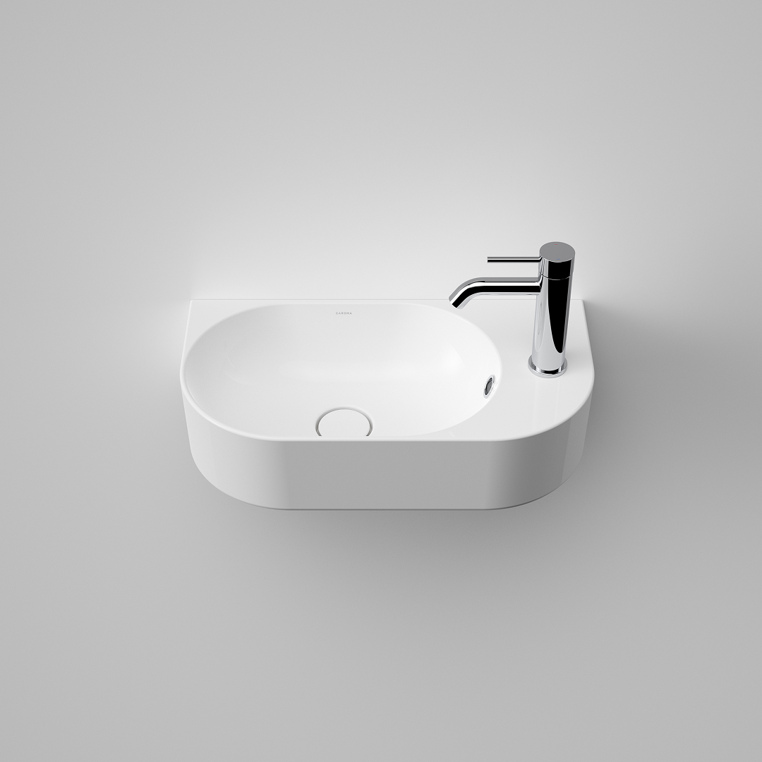 Caroma Liano II Hand Wall Basin (1 Tap Hole) – White (with Overflow) - 853015W