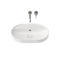 Caroma Liano II 600mm Pill Inset Basin with Tap Landing (0 Tap Hole) – Matte White (with Overflow) - 853105MW