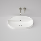 Caroma Liano II 600mm Pill Inset Basin with Tap Landing (0 Tap Hole) – Matte White (with Overflow) - 853105MW