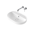 Caroma Liano II 600mm Pill Inset Basin with Tap Landing (0 Tap Hole) – White (with Overflow) - 853105W