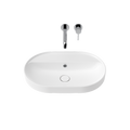 Caroma Liano II 600mm Pill Inset Basin with Tap Landing (0 Tap Hole) – White (with Overflow) - 853105W