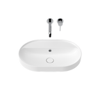 Caroma Liano II 600mm Pill Inset Basin with Tap Landing (0 Tap Hole) – White (with Overflow) - 853105W