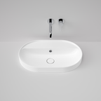 Caroma Liano II 600mm Pill Inset Basin with Tap Landing (0 Tap Hole) – White (with Overflow) - 853105W