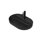 Caroma Liano II 600mm Pill Inset Basin with Tap Landing (1 Tap Hole) – Matte Black (with Overflow) - 853115MB
