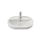 Caroma Liano II 600mm Pill Inset Basin with Tap Landing (1 Tap Hole) and Overflow – Matte White - 853115MW
