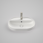 Caroma Liano II 600mm Pill Inset Basin with Tap Landing (1 Tap Hole) and Overflow – Matte White - 853115MW