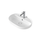 Caroma Liano II 600mm Pill Inset Basin with Tap Landing (1 Tap Hole) – White (with Overflow) - 853115W