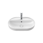 Caroma Liano II 600mm Pill Inset Basin with Tap Landing (1 Tap Hole) – White (with Overflow) - 853115W