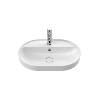 Caroma Liano II 600mm Pill Inset Basin with Tap Landing (1 Tap Hole) – White (with Overflow) - 853115W