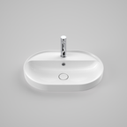 Caroma Liano II 600mm Pill Inset Basin with Tap Landing (1 Tap Hole) – White (with Overflow) - 853115W