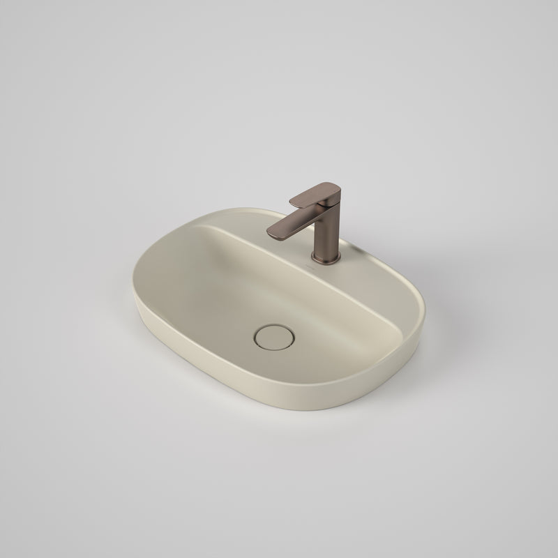 Caroma Contura II 530mm Inset Basin with Tap Landing (1 Tap Hole) - Matte Clay