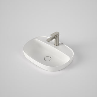 Caroma Contura II 530mm Inset Basin with Tap Landing (1 Tap Hole) - Matte White - 853410MW