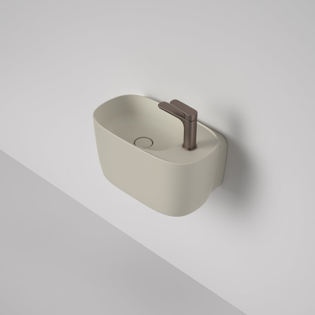 Caroma Contura II Hand Wall Basin (1 Tap Hole) - Matte Clay - 853710CL