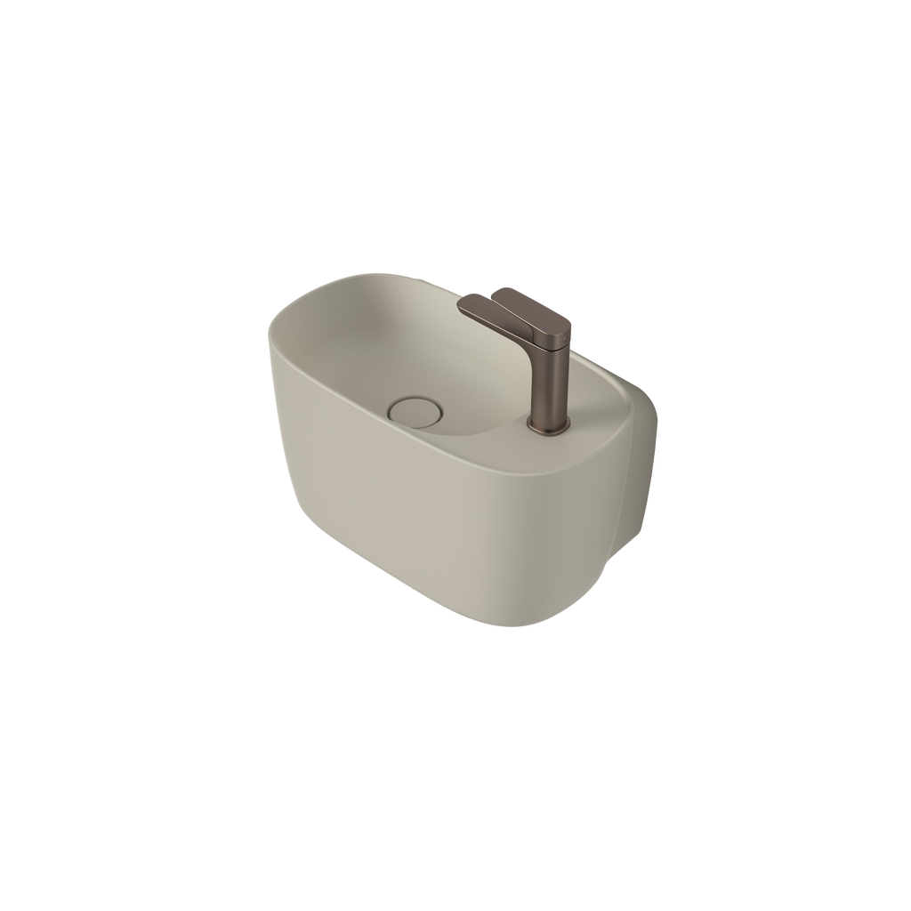 Caroma Contura II Hand Wall Basin (1 Tap Hole) - Matte Clay - 853710CL