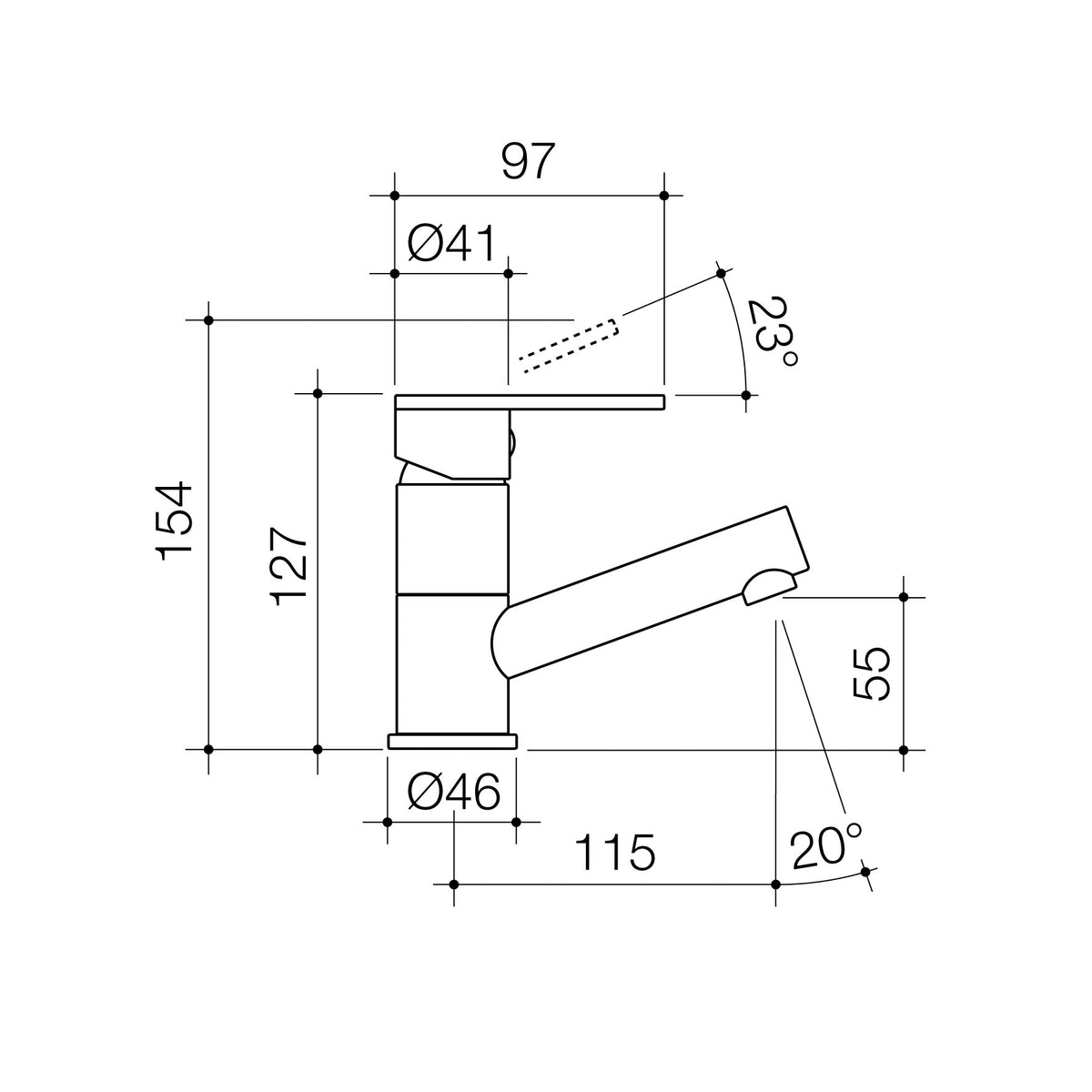 Caroma Yukon Basin Mixer LF - Chrome - 872210C5AF