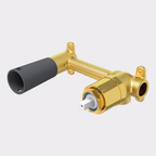 Villeroy & Boch O.Novo Style Rectangular Wall Basin Mixer Set (Includes In-Wall Body) - LF Gun Metal - 1165090B + 8733500