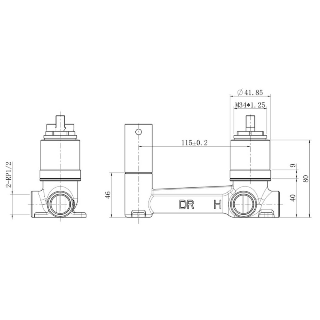 Villeroy & Boch Avia 2.0 Basin Wall Mixer Set (Includes In-Wall Body) - Brushed Nickel - 4264580B + 8733500