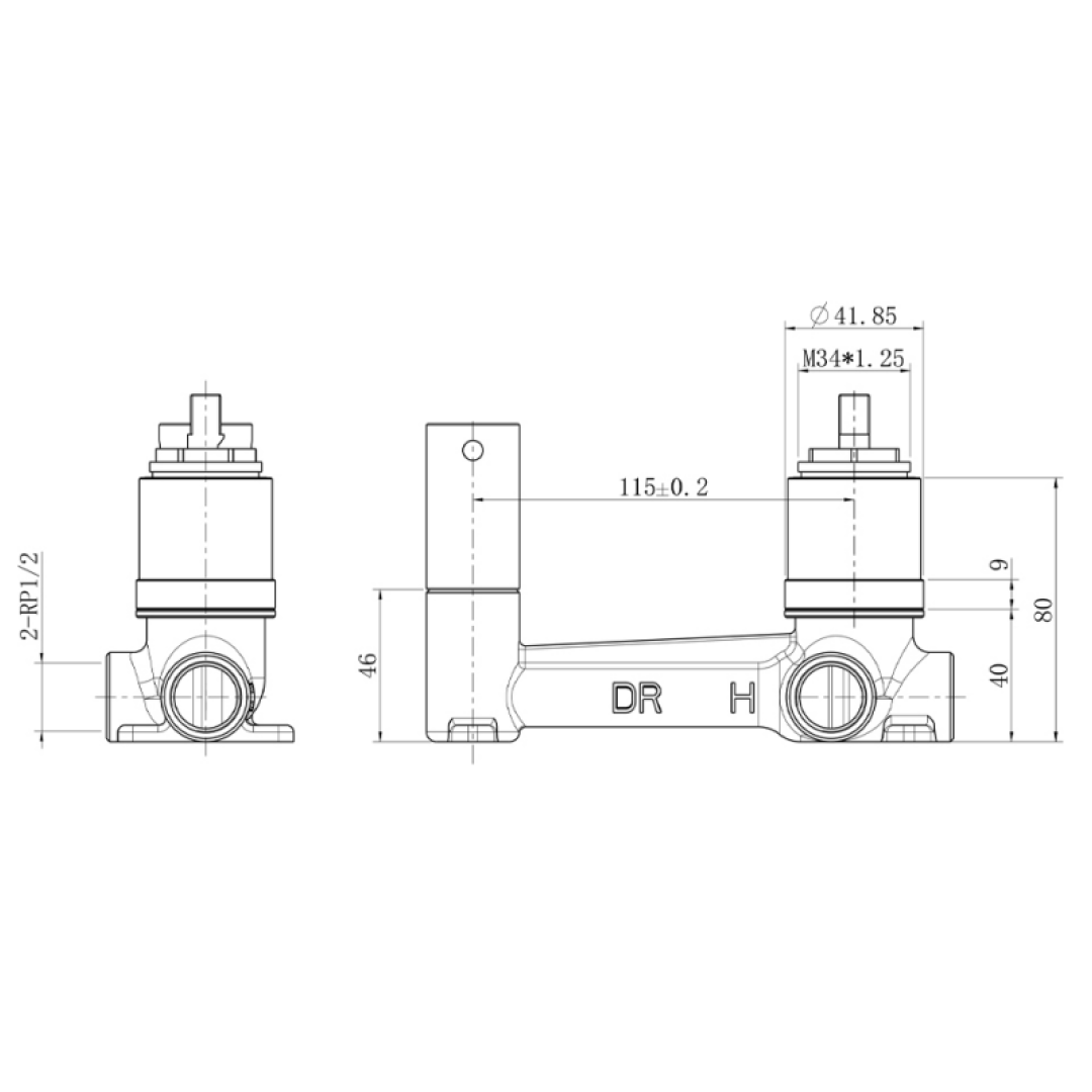Villeroy & Boch O.Novo Style S Wall Mounted Basin Mixer Set (Includes In-Wall Body) - LF Chrome - 2994561B + 8733500