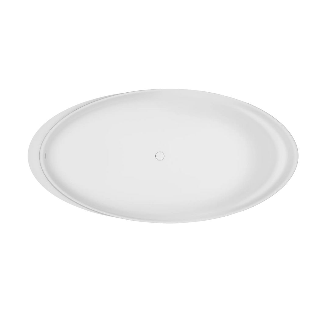 Kaldewei Crescent 1750mm Oval Mineral Stone Bath (No Overflow) - Matte White - 8811-2304-0711